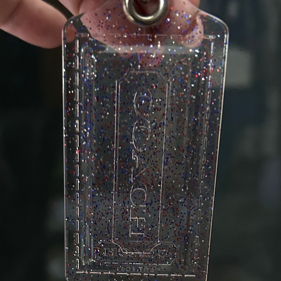 小物 COACH POPPY Glitter CLEAR charm set Coach Poppy Clear Glitter Red White & Blue Bag Charm in Pristine